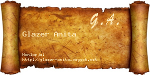Glazer Anita névjegykártya